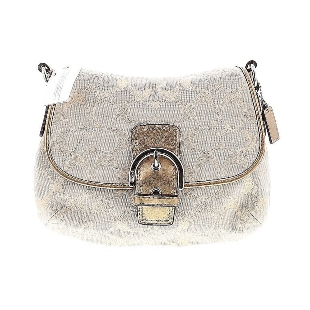 Coach Signature C Gold Metallic Flap Swingpack/Crossbody **RARE vintage & NWT**